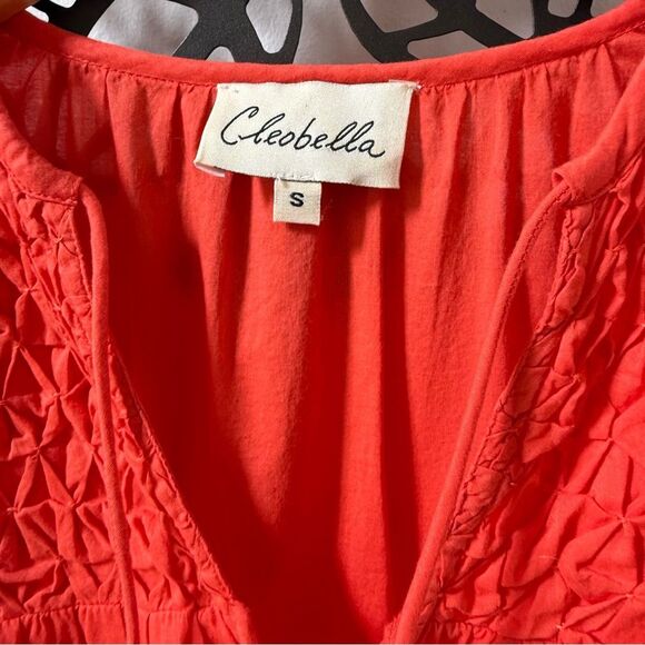 CLEOBELLA Marseilles Ruffled Sleeve Midi Dress in Red S - Picture 9 of 13